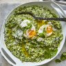 Jill Dupleix's green herb isotto with optional poached eggs.