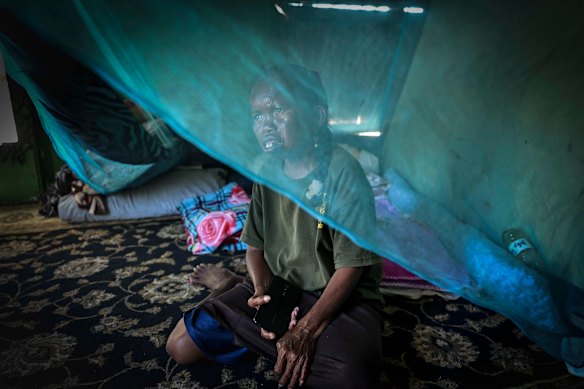 Julie Freddy at Mejatto Atoll in Marshall Islands. She was born with birth defects consistent with radiation exposure after the US conducted 67 nuclear tests in the area between 1946 and 1958.