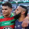 Latrell Mitchell and Josh Addo-Carr after the game.