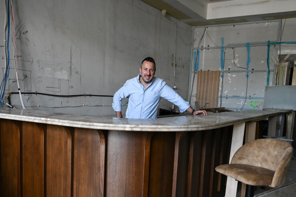 Anthony Scutella inside the forthcoming Bar Olo, next door to his restaurant Scopri.