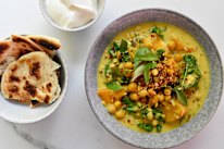 Add this delicious and inexpensive spiced chickpea, coconut and ginger curry to your winter arsenal.