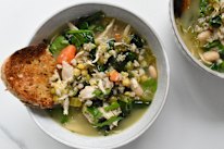 You can feel this vegie-packed chicken soup doing you good.