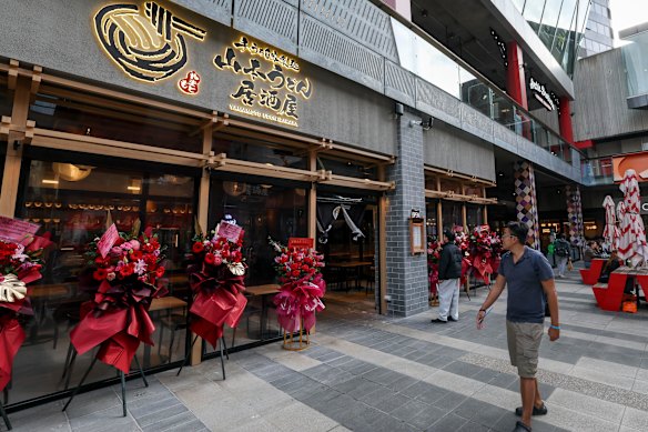 The restaurant is in a busy dining precinct of QV in the city.