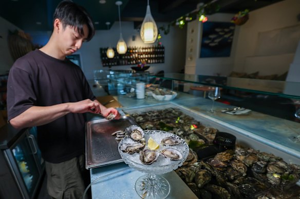 Oysters are shucked to order at Olala.
