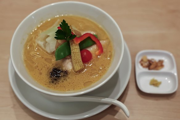Truffle paitan ramen imbued with truffle and truffle oil.