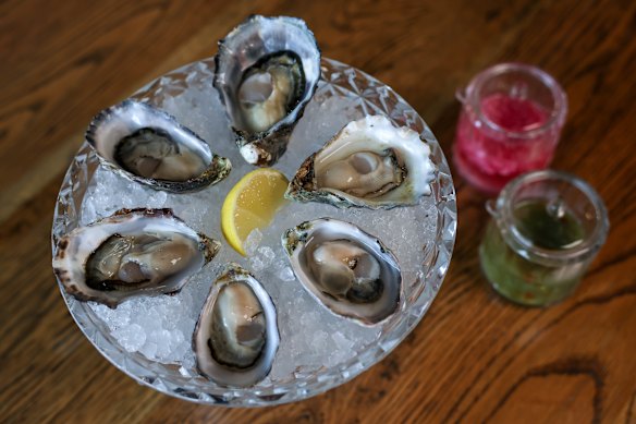 Shuckmaster’s oyster tasting plate ($38).