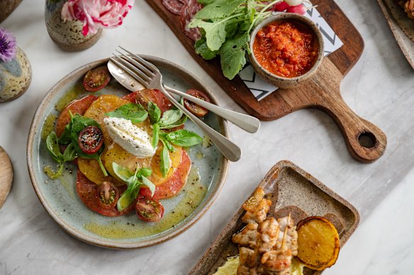 Tomatoes are picked from the kitchen garden at Zin Food + Wine House.