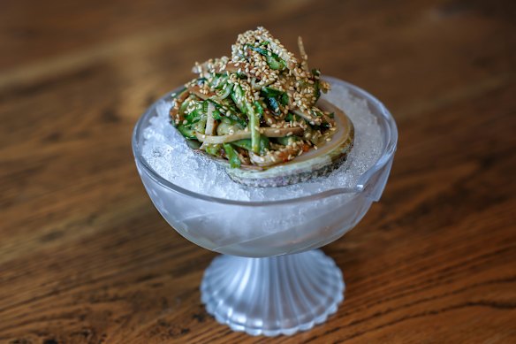 Abalone and cucumber salad.