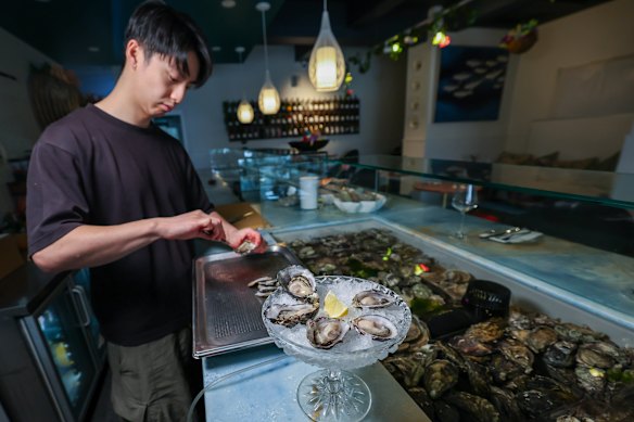 Oyasters are shucked to order at Olala.