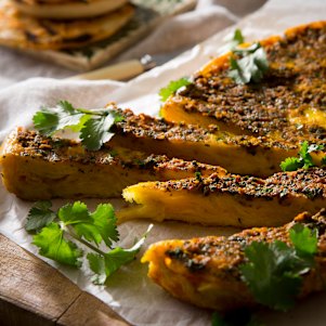 Karen Martini's potato chip tortilla with chermoula.