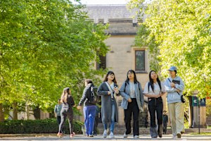 A group of students photographed at Melbourne University