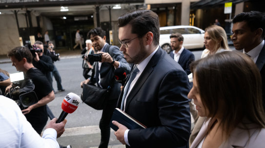 Bruce Lehrmann outside the Federal Court in Sydney after his defamation loss.