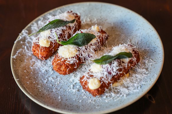 Wagyu shin and cheddar croquettes.