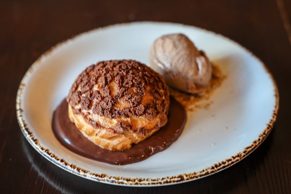 Chocolate profiterole.