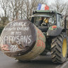 Farmers drive tractors to Paris for a protest against European regulation in January.