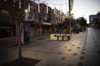 The deserted streets of Wollongong in September. 