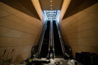 Escalators and lifts will link suburban platforms to the Central Walk concourse.