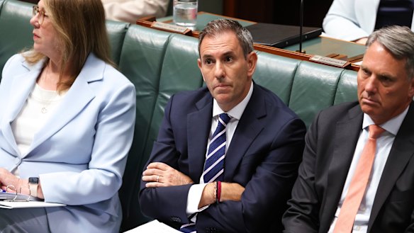 Treasurer Dr Jim Chalmers during question time at Parliament House in Canberra.