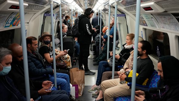 Masks are not mandatory in England except for in the London Underground, which suffers from low compliance.