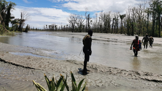 Another area flooded by mine waste.