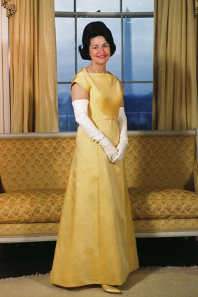Lady Bird Johnson chose "optimistic" yellow for the first inaugural ball after the assassination of President John F. Kennedy. 