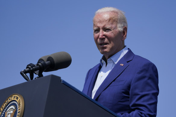 President Joe Biden speaks about climate change in Somerset, Massachusetts, on Wednesday, a day before he tested positive for COVID. 