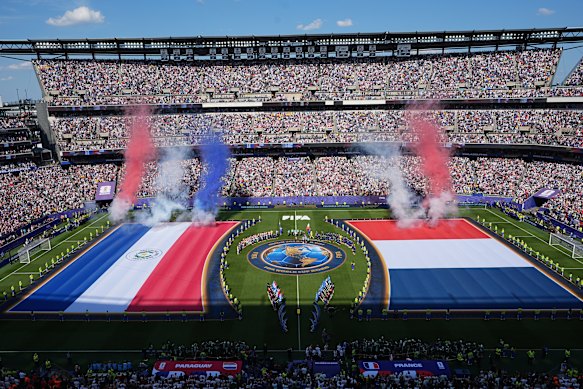 The view ahead of the round of 16 soccer match between Paraguay and France in Philadelphia.