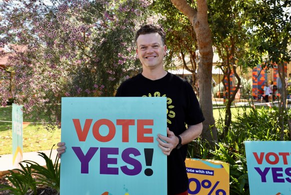 Jethro Sercombe, a Yes campaigner at East Victoria Park Primary School.