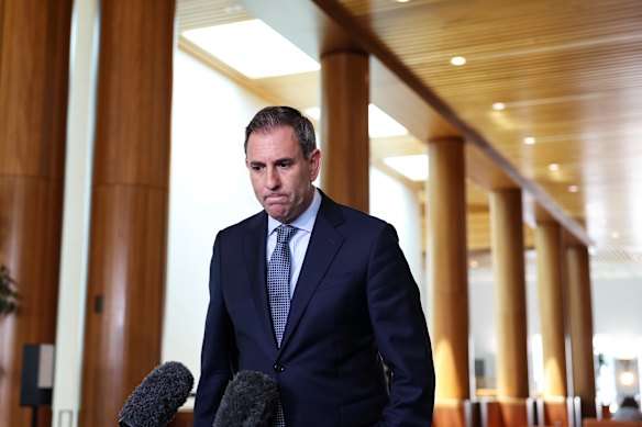 Australia’s federal treasurer, Dr Jim Chalmers, at Parliament House on Wednesday.