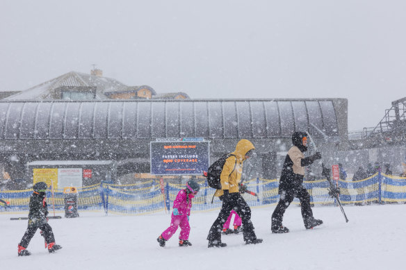 Perisher welcomes fresh snow on Thursday morning.