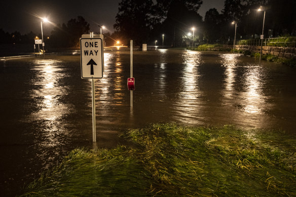 Parts of the Nepean River at Penrith reached 13.89m overnight.