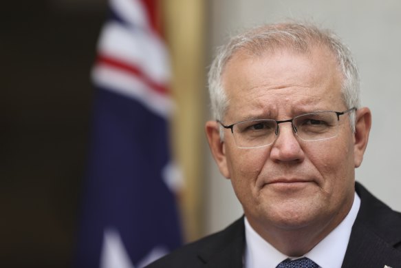 Prime Minister Scott Morrison at a press conference on Wednesday.