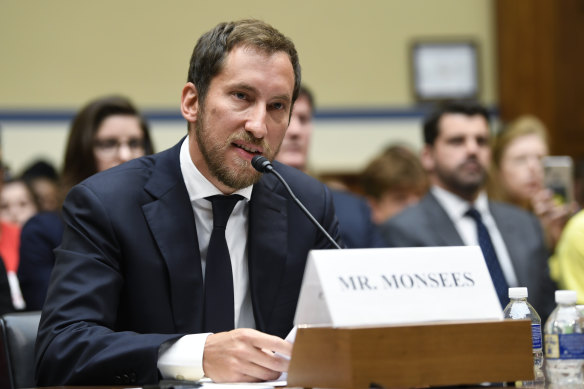 Juul co-founder James Monsees testifies before a House Oversight and Government Reform subcommittee in Washington in July. 