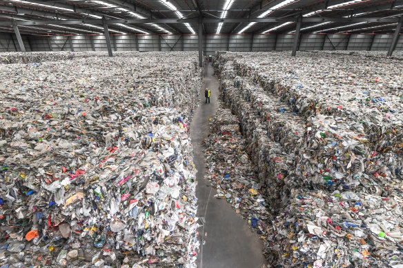 A Melbourne warehouse where thousands of tonnes of waste is dumped.