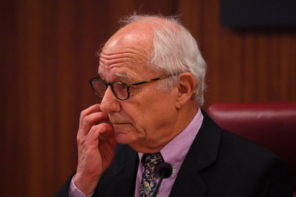  Ray Finkelstein, QC, during Victoria’s royal commission into Crown in Melbourne on Wednesday.