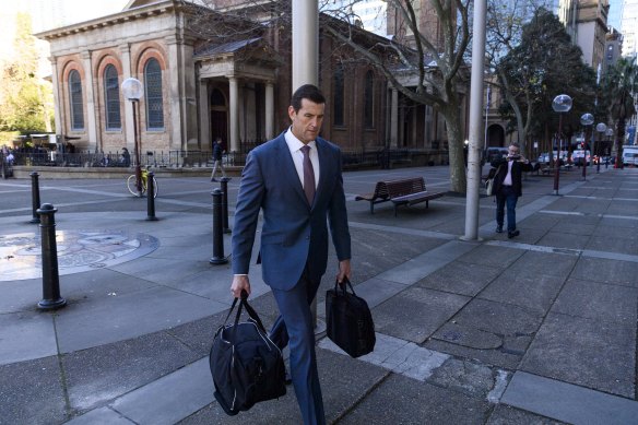 Ben Roberts-Smith arrives at court in Sydney on Friday.