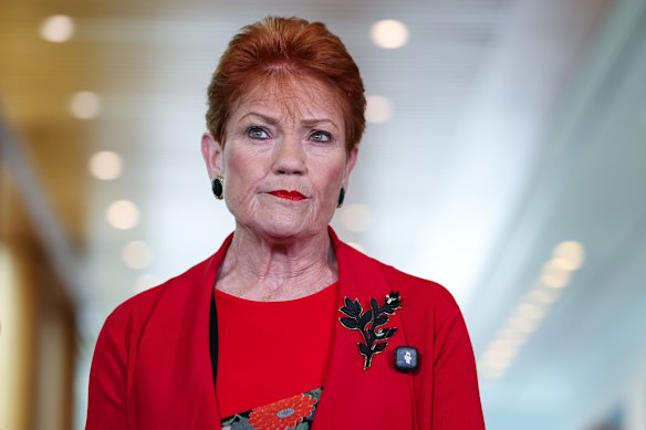 One Nation leader Pauline Hanson.