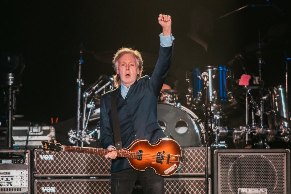 Paul McCartney at Melbourne’s Marvel Stadium in 2017.