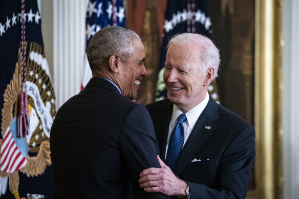 Michelle Obama supports US President Joe Biden.