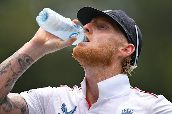 England skipper Ben Stokes needed a drink after his side’s slow response to a possible DRS review.