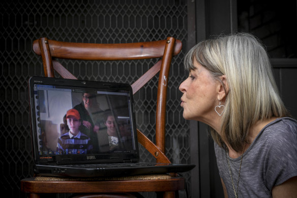 Jayne Minchin will make do with video-calling her daughter, Summer, and grandchildren Maverick, 12, and Chris, 9.