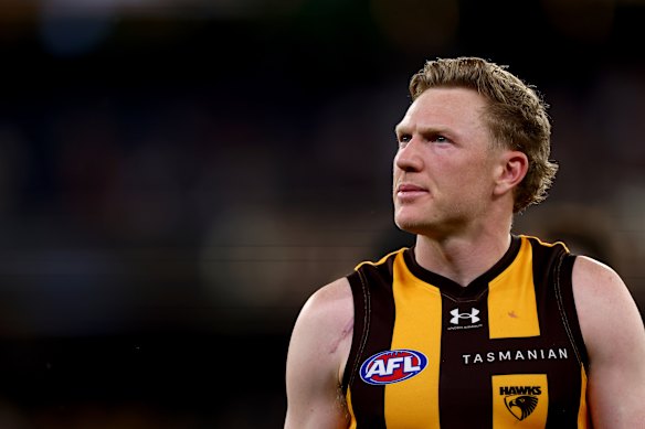 James Sicily reacted furiously after the loss to the Brisbane Lions. 