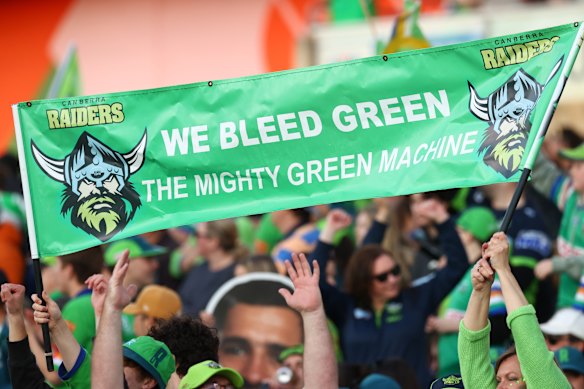 Raiders fans at GIO Stadium.