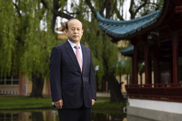 Ambassador Xiao Qian at the Chinese embassy in Canberra. 