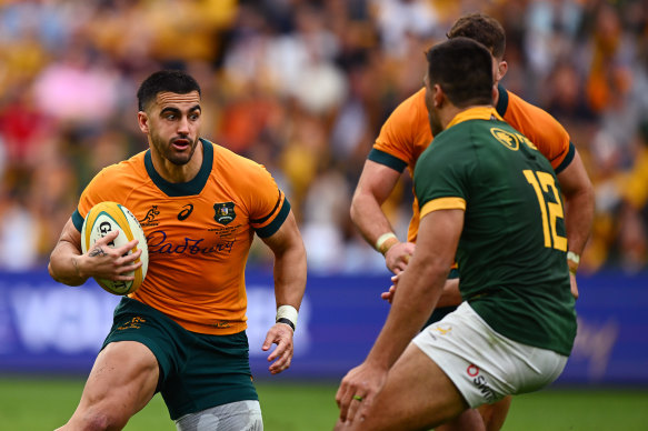 Wallabies fullback Tom Wright in action against the Springboks.