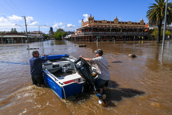 Rochester was completely covered in floodwater on Saturday.