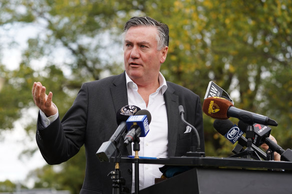 Collingwood president Eddie McGuire has been tested for coronavirus, but does not have the virus.