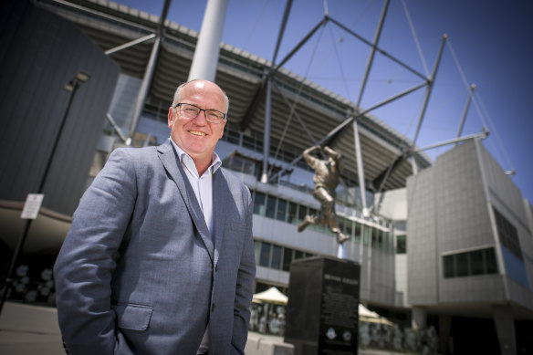 Eddings outside the MCG in 2018.