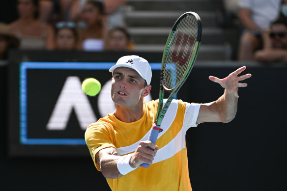 In the end, Chris O’Connell (above) was no match for Alexei Popyrin.