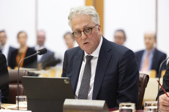 University of Sydney vice chancellor Professor Mark Scott speaks at the hearing.